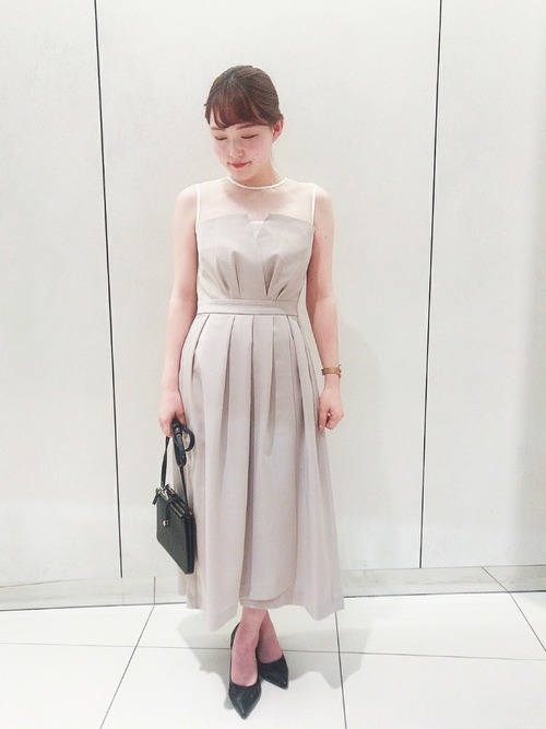 nanchのビスチェ風セミロングワンピースを使ったコーディネート