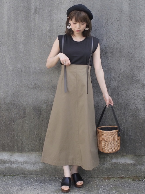 maamin♡のカーキー系ロングスカートを使ったコーディネート