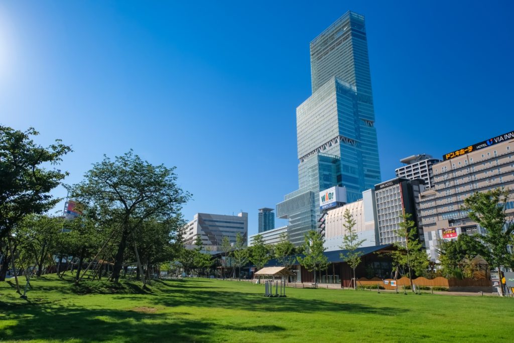 大阪、あべのハルカスの風景