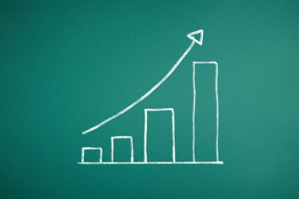 黒板に書かれたグラフ