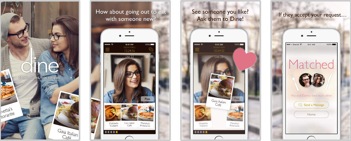 デーティングアプリ「dine」のWEBサイトバナー