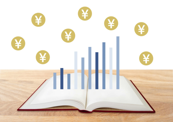 本の中から伸びたグラフ